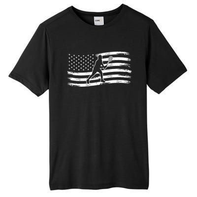 American Flag Badminton Gift Tall Fusion ChromaSoft Performance T-Shirt