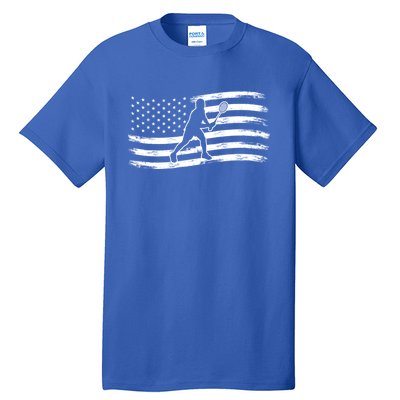 American Flag Badminton Gift Tall T-Shirt