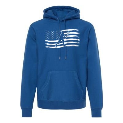 American Flag Badminton Gift Premium Hoodie