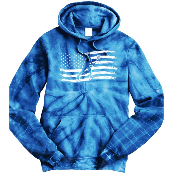 American Flag Badminton Gift Tie Dye Hoodie