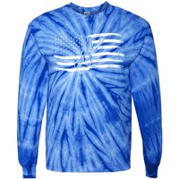 American Flag Badminton Gift Tie-Dye Long Sleeve Shirt