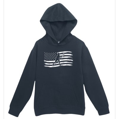 American Flag Badminton Gift Urban Pullover Hoodie