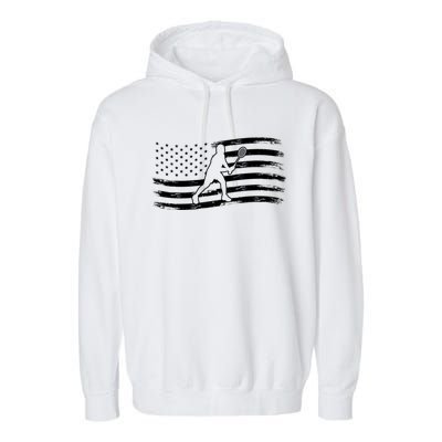 American Flag Badminton Gift Garment-Dyed Fleece Hoodie