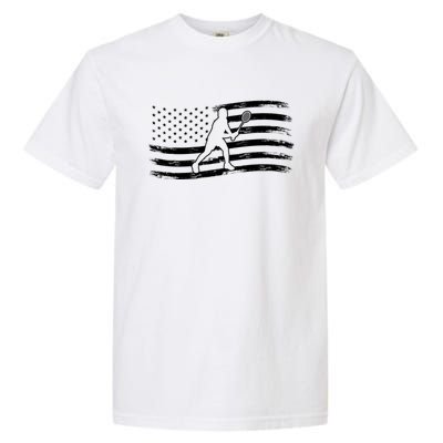 American Flag Badminton Gift Garment-Dyed Heavyweight T-Shirt