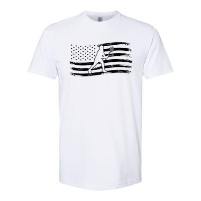 American Flag Badminton Gift Softstyle CVC T-Shirt