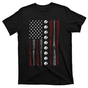 American Flag Baseball Red White Blue 4th of July T-Shirt