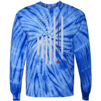 American Flag Billiard Pool Player Vintage Gift Tie-Dye Long Sleeve Shirt