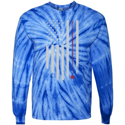 American Flag Billiard Pool Player Vintage Gift Tie-Dye Long Sleeve Shirt