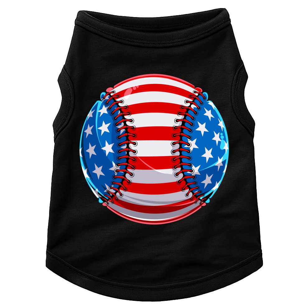 American Flag Baseball Gift 4th Of July Usa Flag Baseball Gift Doggie Tank