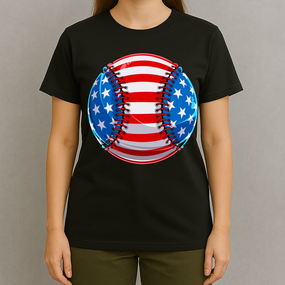 American Flag Baseball Gift 4th Of July Usa Flag Baseball Gift T-Shirt