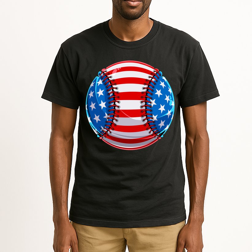 American Flag Baseball Gift 4th Of July Usa Flag Baseball Gift Tall T-Shirt