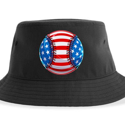 American Flag Baseball Gift 4th Of July Usa Flag Baseball Gift Sustainable Bucket Hat