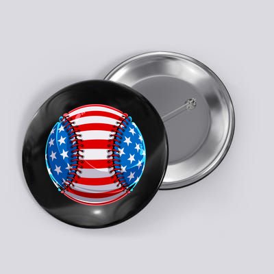 American Flag Baseball Gift 4th Of July Usa Flag Baseball Gift Button