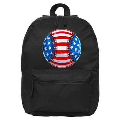 American Flag Baseball Gift 4th Of July Usa Flag Baseball Gift 16 in Basic Backpack