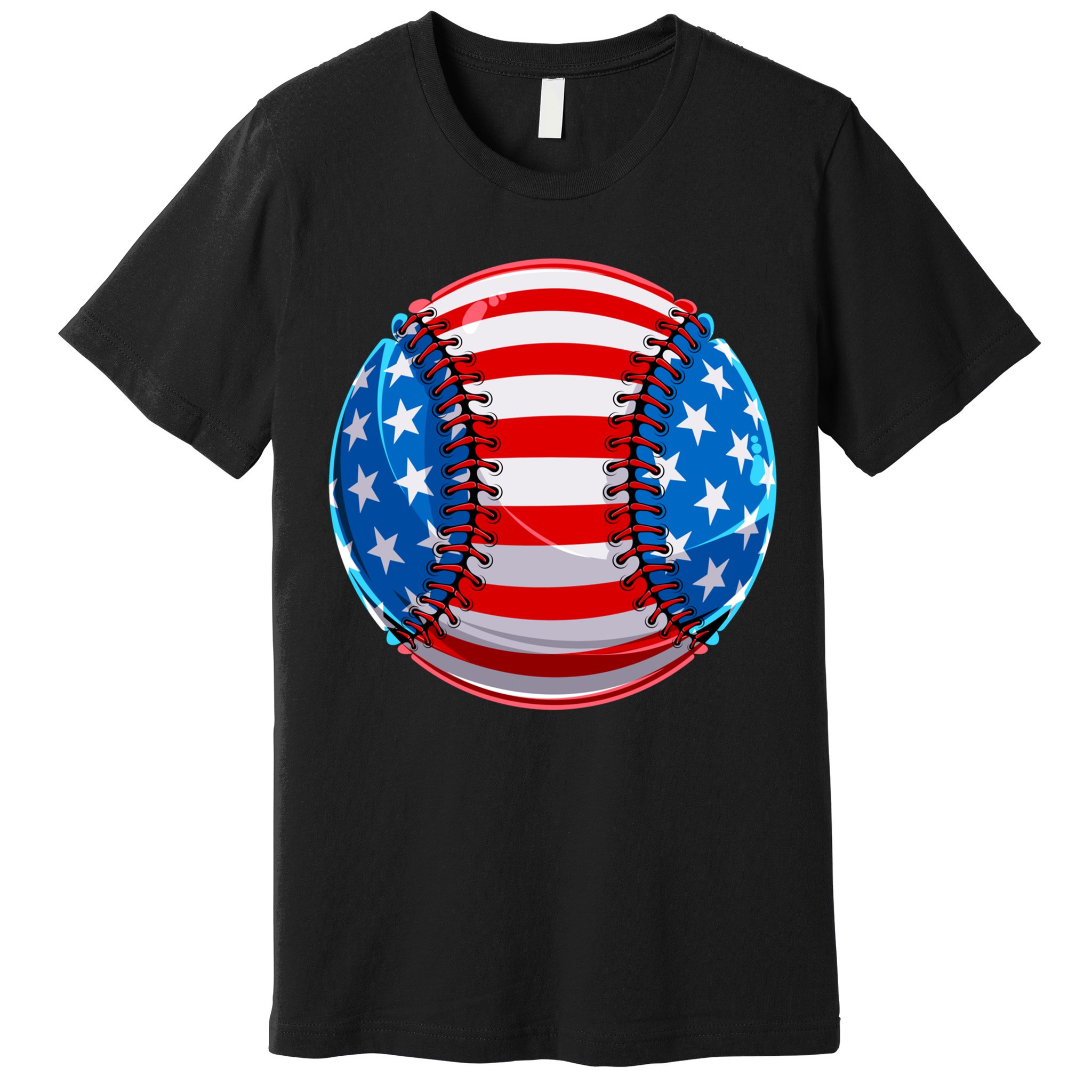American Flag Baseball Gift 4th Of July Usa Flag Baseball Gift Premium T-Shirt