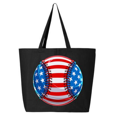 American Flag Baseball Gift 4th Of July Usa Flag Baseball Gift 25L Jumbo Tote