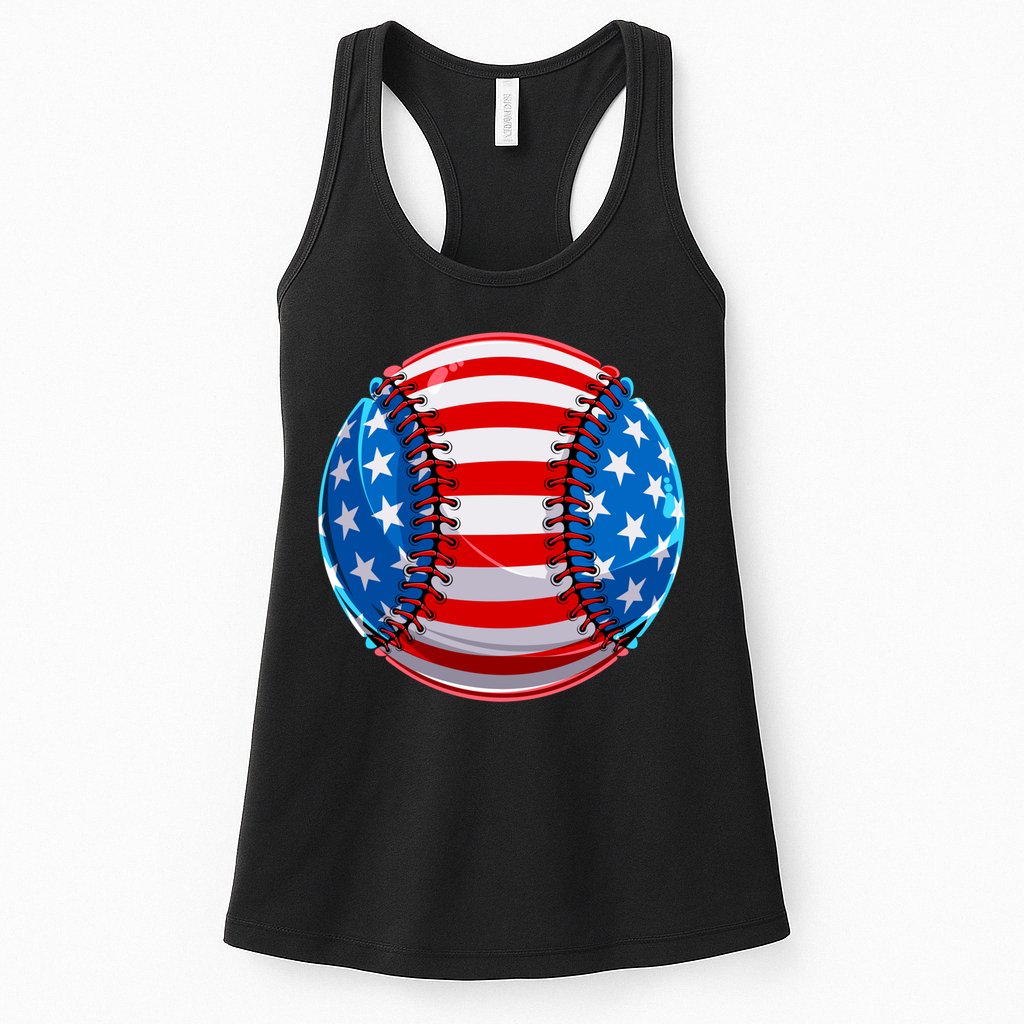 American Flag Baseball Gift 4th Of July Usa Flag Baseball Gift Womens Tank Top