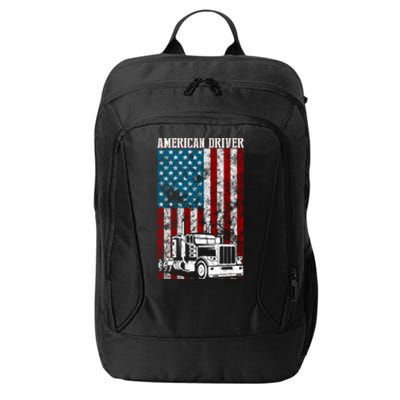 American Flag Big Rig Semifunny Gifttrailer Truck Driver Gift Great Gift City Backpack