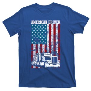 American Flag Big Rig Semifunny Gifttrailer Truck Driver Gift Great Gift T-Shirt