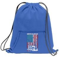 American Flag Big Rig Semifunny Gifttrailer Truck Driver Gift Great Gift Sweatshirt Cinch Pack Bag