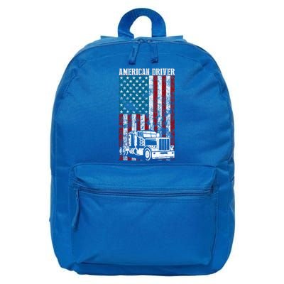 American Flag Big Rig Semifunny Gifttrailer Truck Driver Gift Great Gift 16 in Basic Backpack