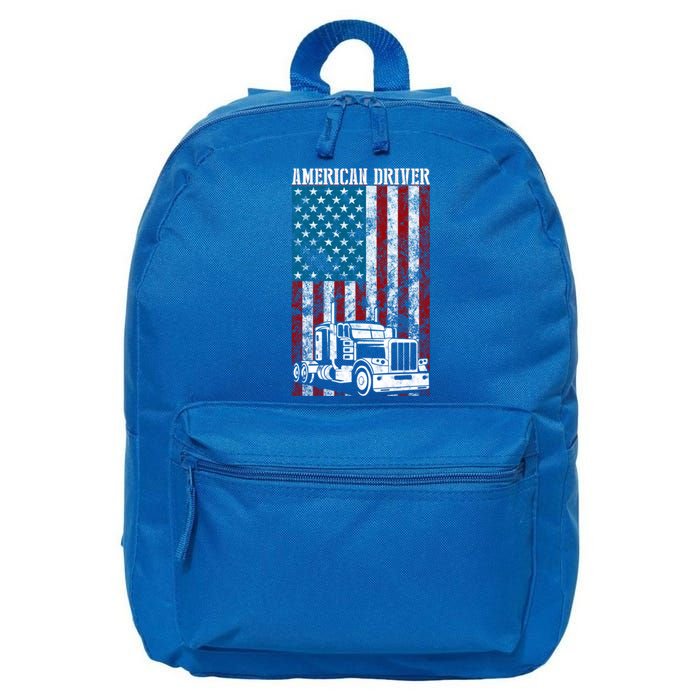 American Flag Big Rig Semifunny Gifttrailer Truck Driver Gift Great Gift 16 in Basic Backpack