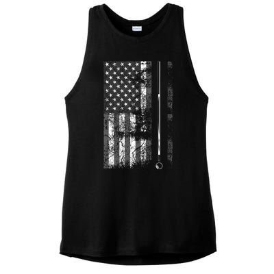 American Flag Billiard Stick Cute Table Game Funny Usa Gift Cool Gift Ladies PosiCharge Tri-Blend Wicking Tank