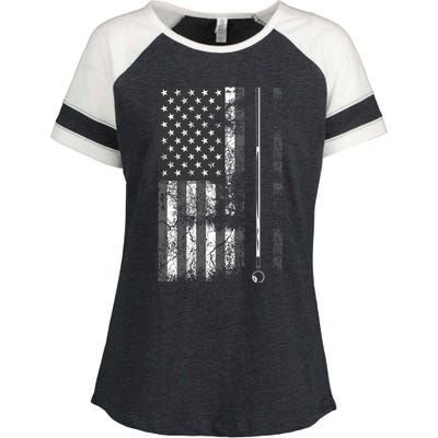 American Flag Billiard Stick Cute Table Game Funny Usa Gift Cool Gift Enza Ladies Jersey Colorblock Tee