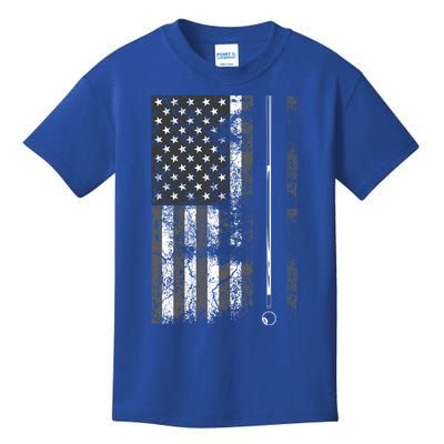 American Flag Billiard Stick Cute Table Game Funny Usa Gift Cool Gift Kids T-Shirt