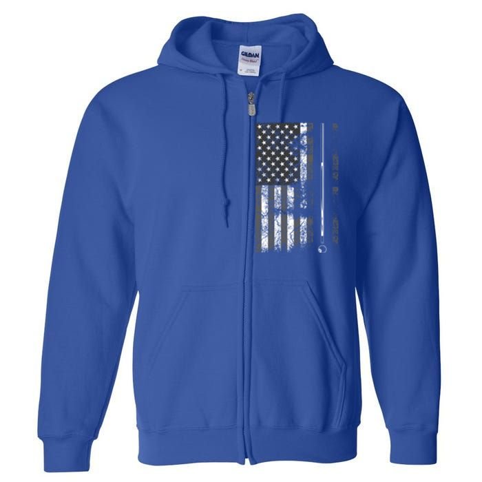 American Flag Billiard Stick Cute Table Game Funny Usa Gift Cool Gift Full Zip Hoodie