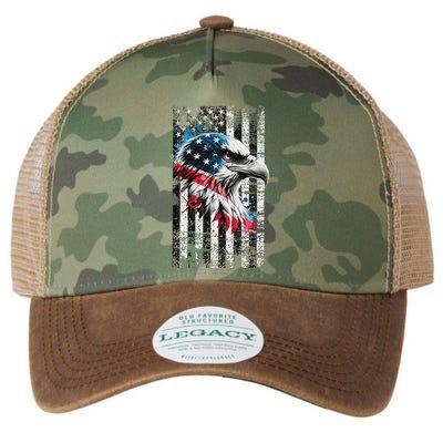 American Flag Bald Eagle Patriotic Bald Eagle Legacy Tie Dye Trucker Hat