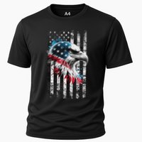 American Flag Bald Eagle Patriotic Bald Eagle Cooling Performance Crew T-Shirt