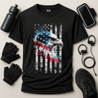 American Flag Bald Eagle Patriotic Bald Eagle Cooling Performance Crew T-Shirt
