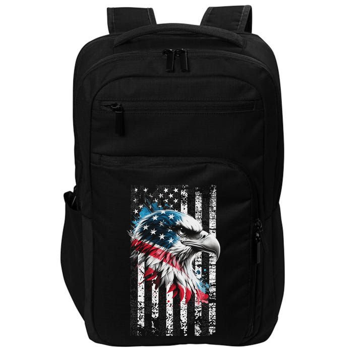 American Flag Bald Eagle Patriotic Bald Eagle Impact Tech Backpack