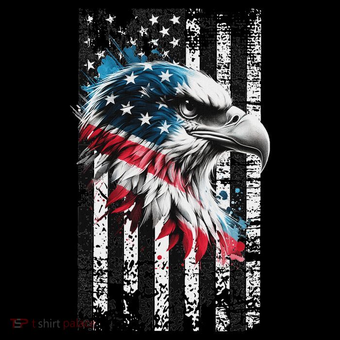 American Flag Bald Eagle Patriotic Bald Eagle 7-Panel Snapback Hat