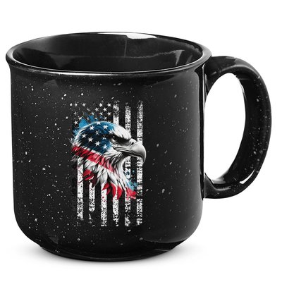 American Flag Bald Eagle Patriotic Bald Eagle 15oz Campfire Ceramic Mug