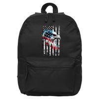 American Flag Bald Eagle Patriotic Bald Eagle 16 in Basic Backpack