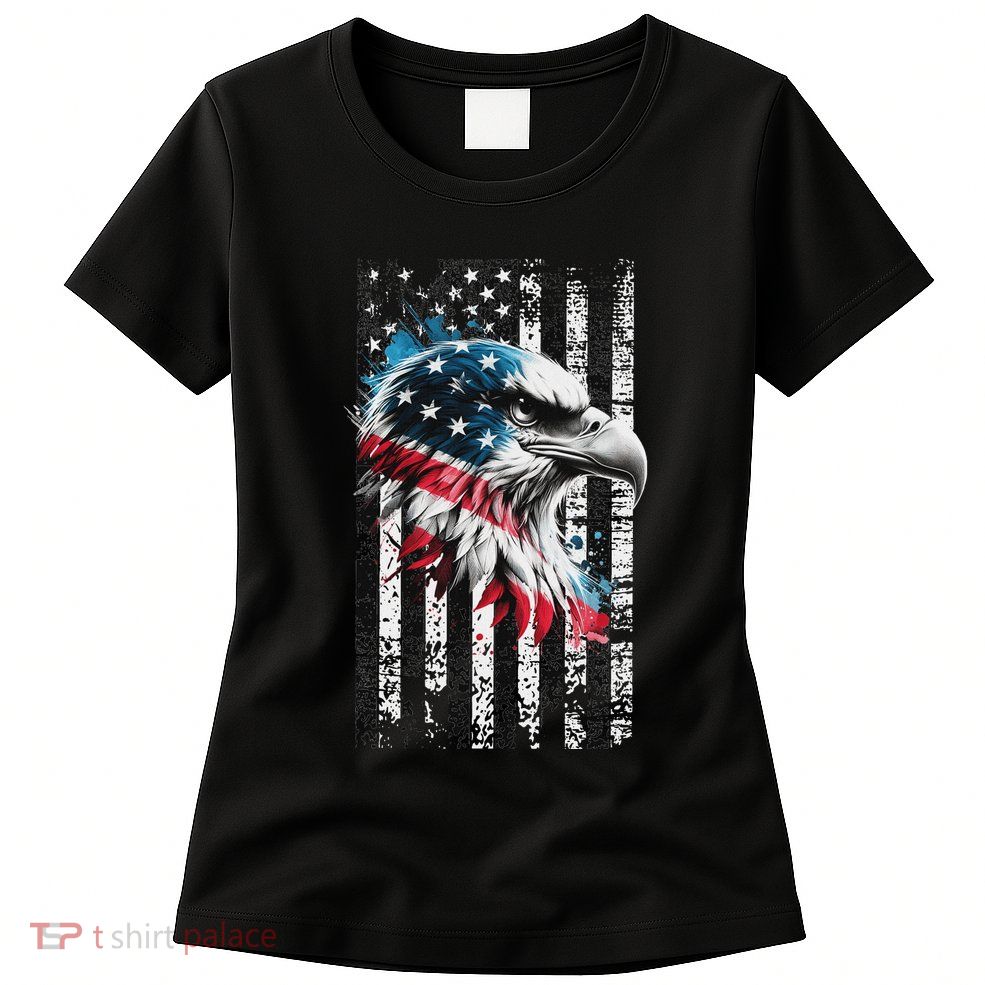 American Flag Bald Eagle Patriotic Bald Eagle Womens T-Shirt