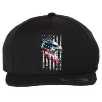 American Flag Bald Eagle Patriotic Bald Eagle Wool Snapback Cap