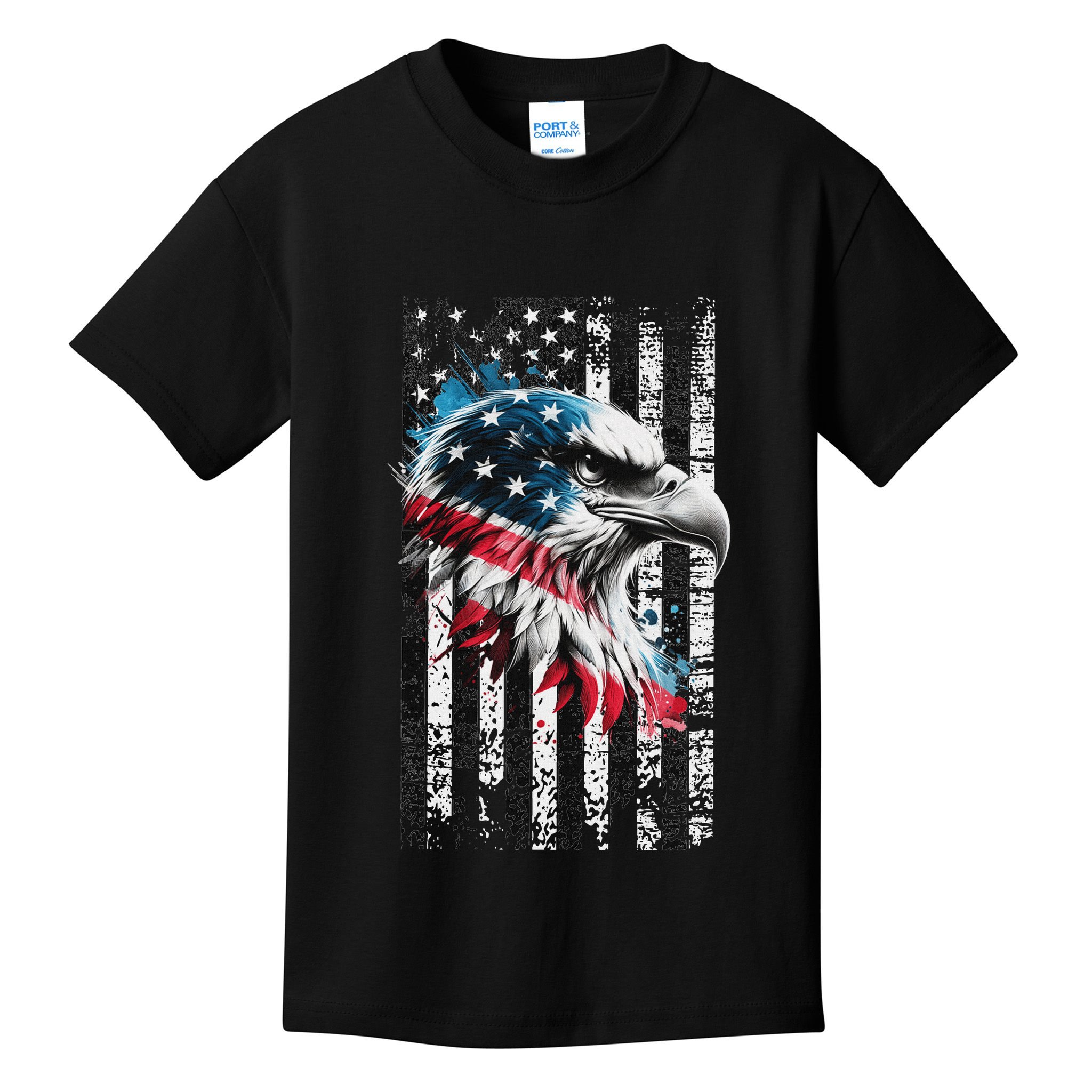 American Flag Bald Eagle Patriotic Bald Eagle Kids T-Shirt