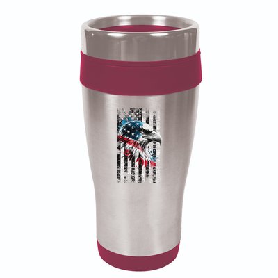 American Flag Bald Eagle Patriotic Bald Eagle 16oz Travel Tumbler