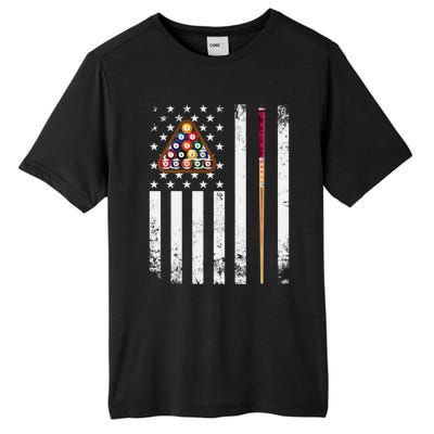 American Flag Billiard Vintage Pool Player Snooker Gift Tall Fusion ChromaSoft Performance T-Shirt