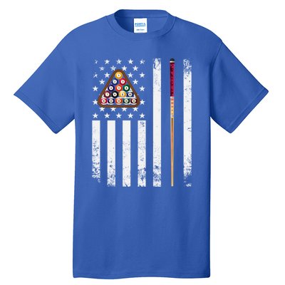 American Flag Billiard Vintage Pool Player Snooker Gift Tall T-Shirt