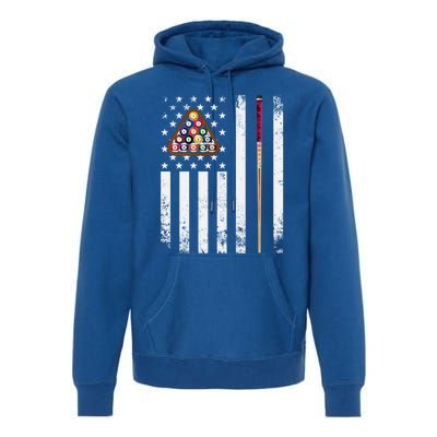 American Flag Billiard Vintage Pool Player Snooker Gift Premium Hoodie