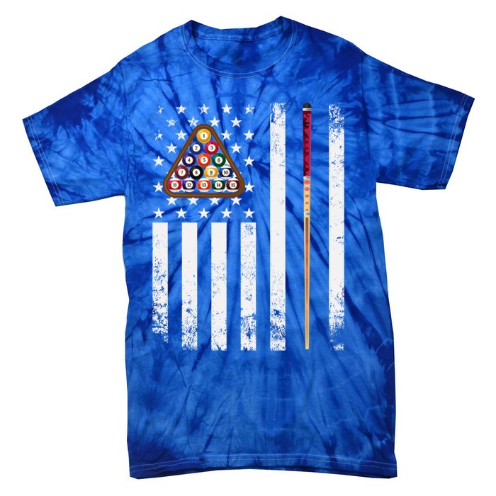 American Flag Billiard Vintage Pool Player Snooker Gift Tie-Dye T-Shirt