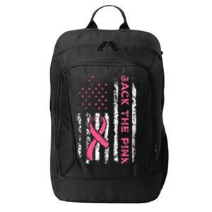 American Flag Back The Breast Cancer Awareness City Backpack