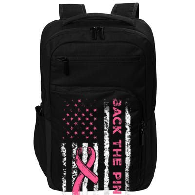 American Flag Back The Breast Cancer Awareness Impact Tech Backpack