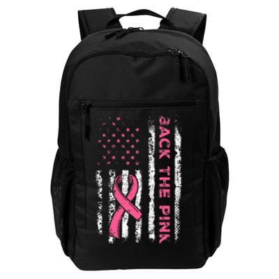 American Flag Back The Breast Cancer Awareness Daily Commute Backpack