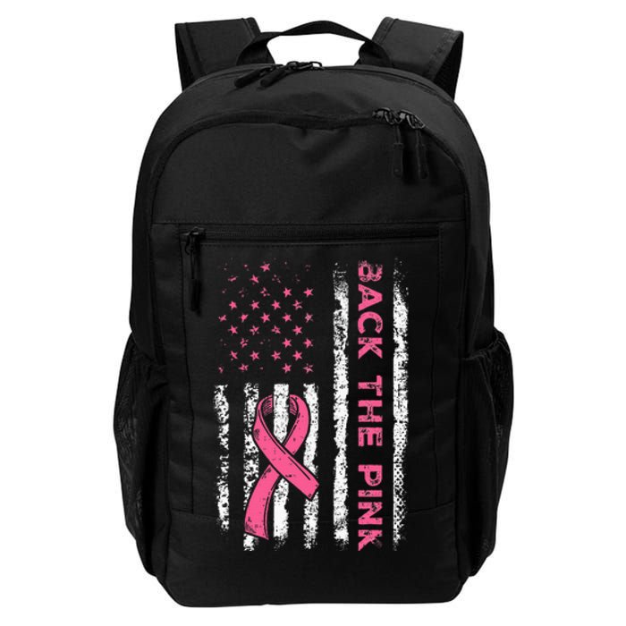 American Flag Back The Breast Cancer Awareness Daily Commute Backpack