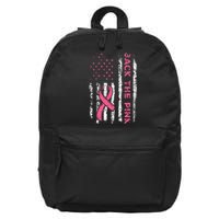 American Flag Back The Breast Cancer Awareness 16 in Basic Backpack